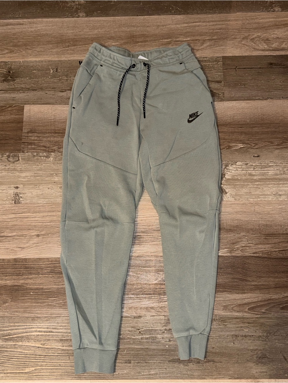 Nike Sage Green Athletic Joggers with Black Logo